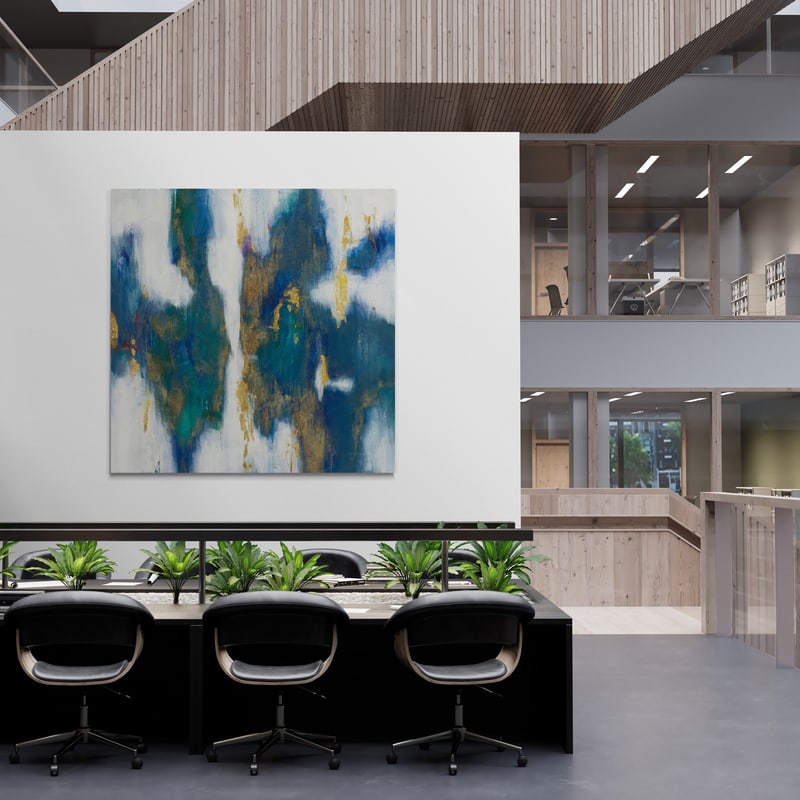 Blue Texture I Gold by Danhui Nai wall art from Glam Wall Art