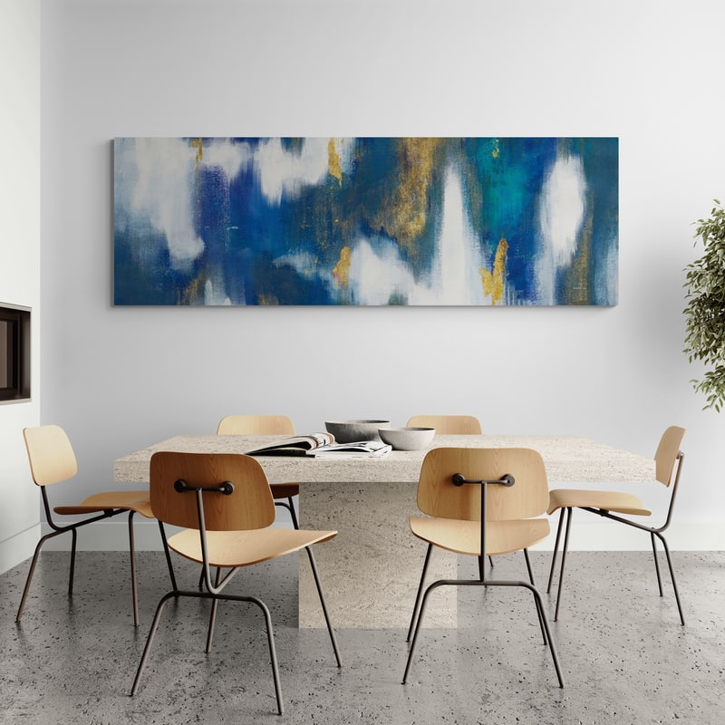 Blue Texture II Gold Crop by Danhui Nai wall art from Glam Wall Art