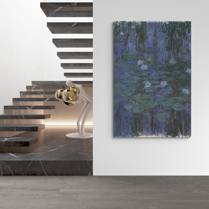 Blue Water Lilies by Claude Monet wall art from Glam Wall Art