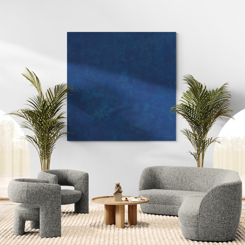 Blues Of Summer Pattern VIC by Danhui Nai wall art in a living room