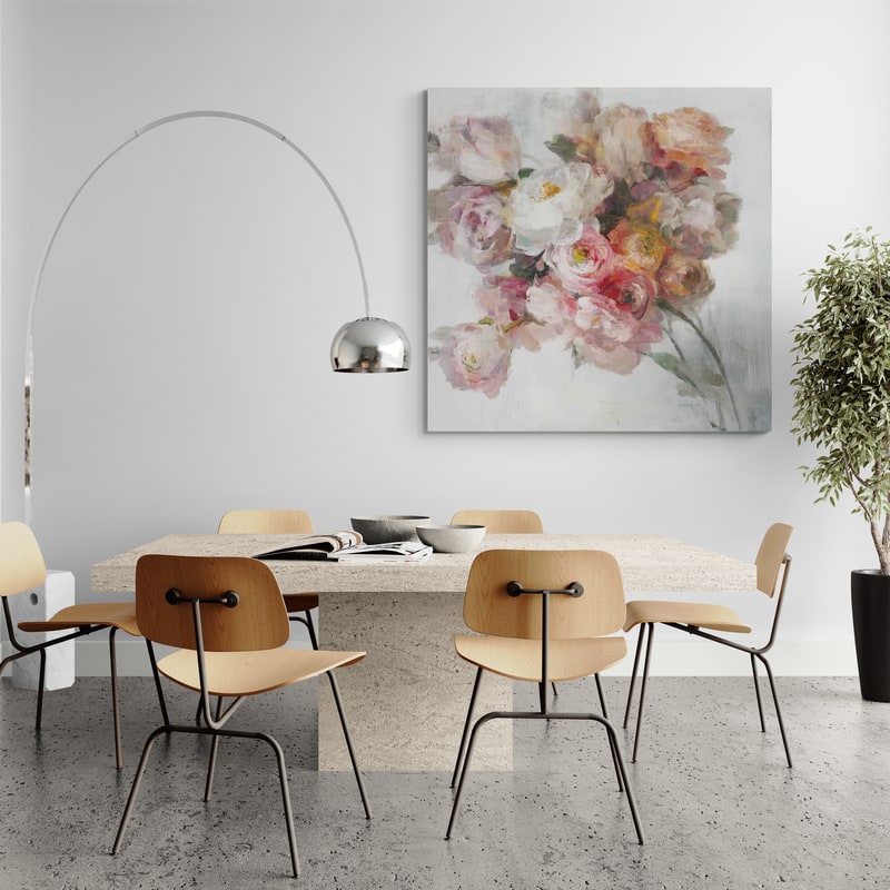 Blush Bouquet On White by Danhui Nai wall art from Glam Wall Art