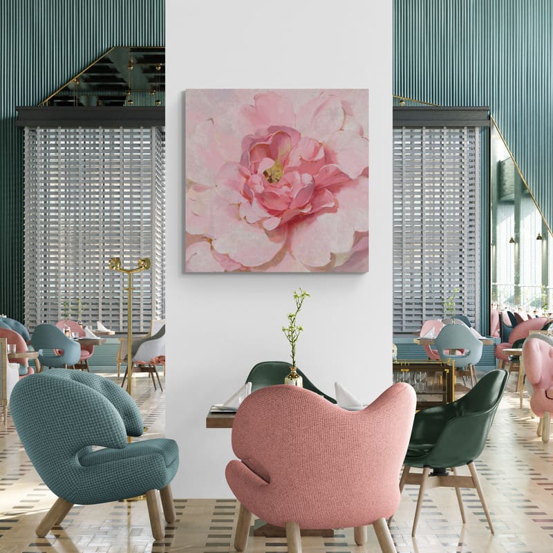 Blushing Metallic Peony by Danhui Nai wall art from Glam Wall Art