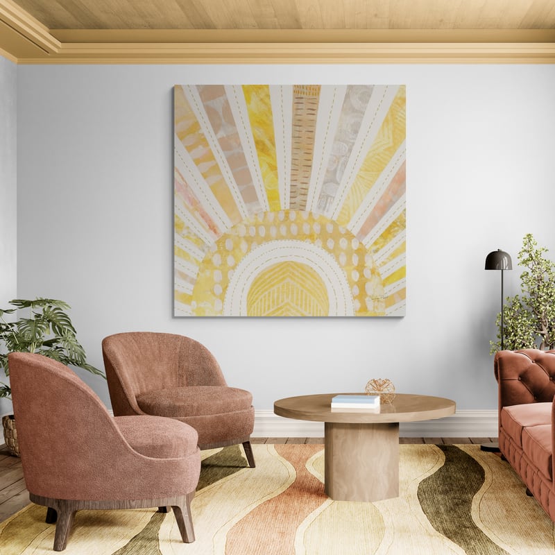 Boho Sunshine I by Courtney Prahl wall art in a living room