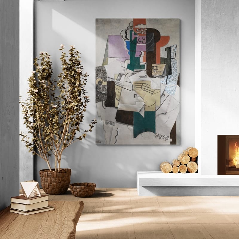 Bowl of Fruit, Violin and Bottle by Pablo Picasso wall art from Glam Wall Art