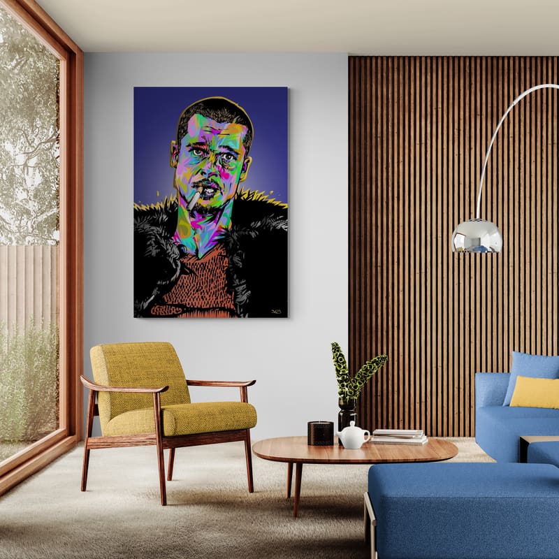 Brad Fight Club 2023 by Technodrome1 wall art in a living room