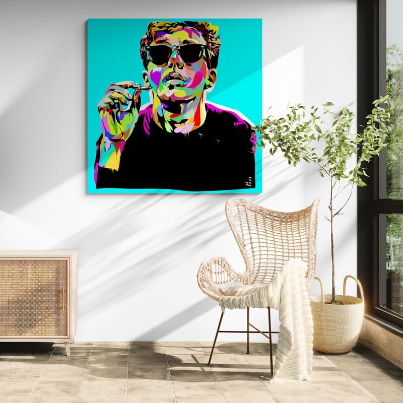 Breakfast Club by Technodrome1 wall art in a living room