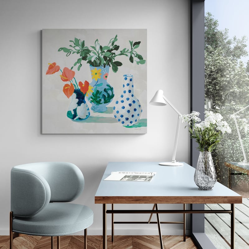 Bungalow Vases Green by Danhui Nai wall art from Glam Wall Art