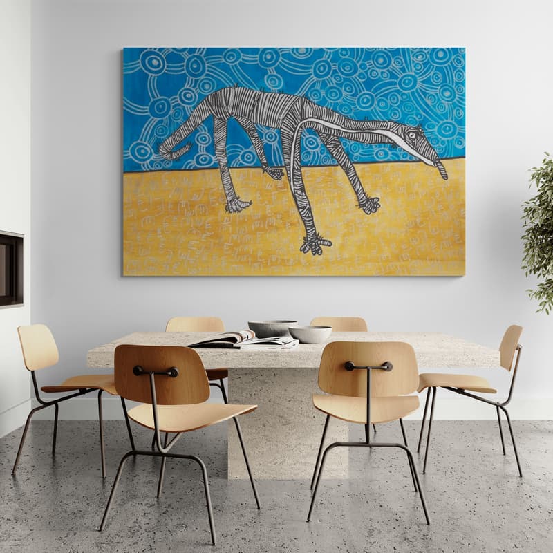 Bush Food Dreaming by Julianne Wade wall art in a living room