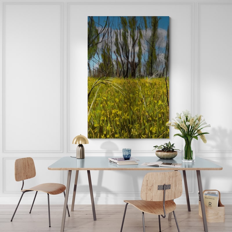 Bushfire Aftermath - Recovery by Marina Strijakova wall art in a dining room