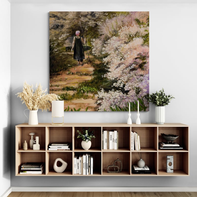 Bushwalk I by Marina Strijakova wall art in a hallway