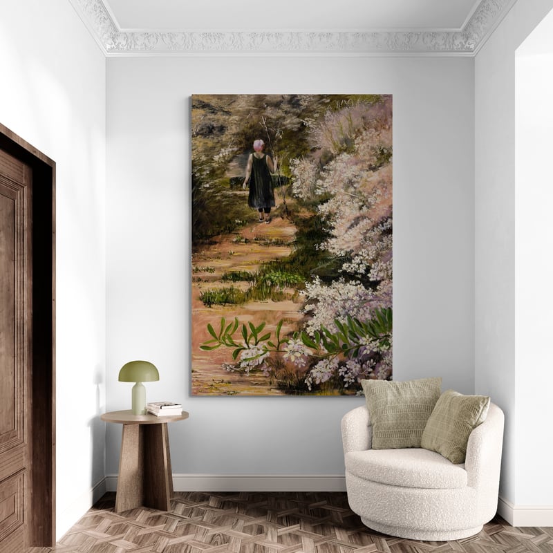 Bushwalk by Marina Strijakova wall art in a living room