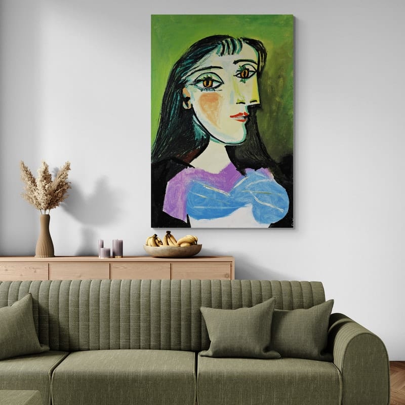 Buste de Femme by Pablo Picasso wall art in a living room