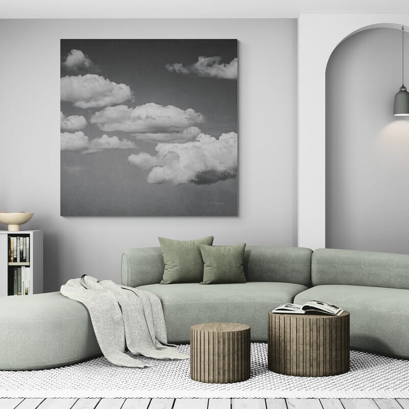 Calm Days III BW by Elizabeth Urquhart wall art in a living room