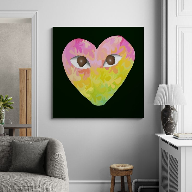 Calm Down Heart 2025 by Technodrome1 wall art in a hallway