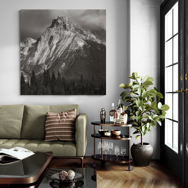 Canadian Rockies by Alan Majchrowicz wall art in a living room