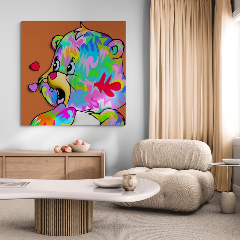 Care Bear Stare by Technodrome1 wall art in a living room