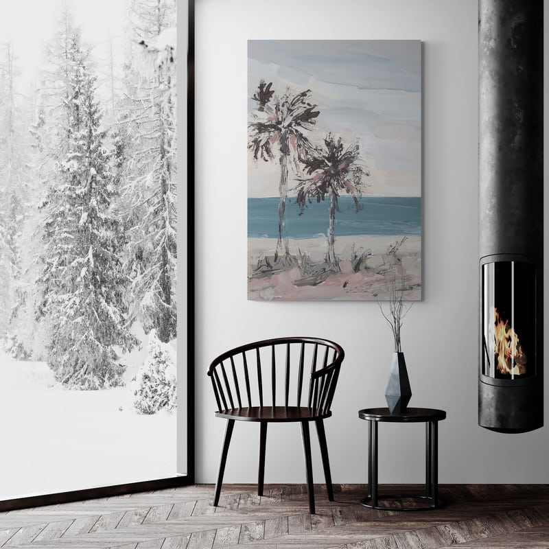 Carolina Shores 1 by Jetty Home wall art in a living room