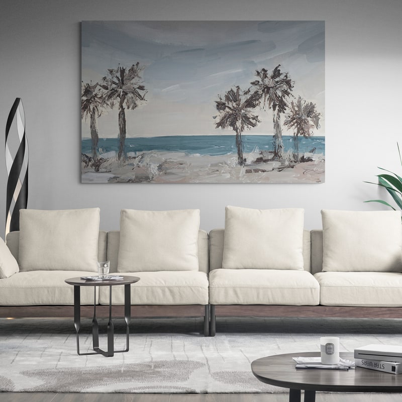 Carolina Shores 3 by Jetty Home wall art in a living room