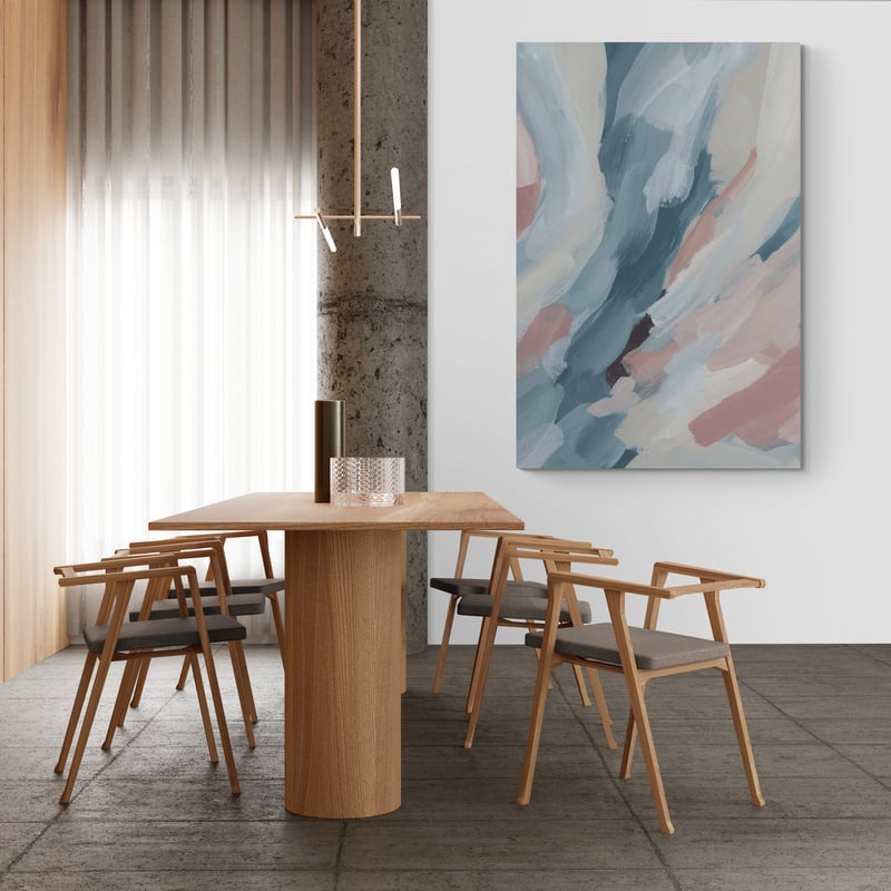 Carolina Shores Abstracts 9 by Jetty Home wall art in a dining room