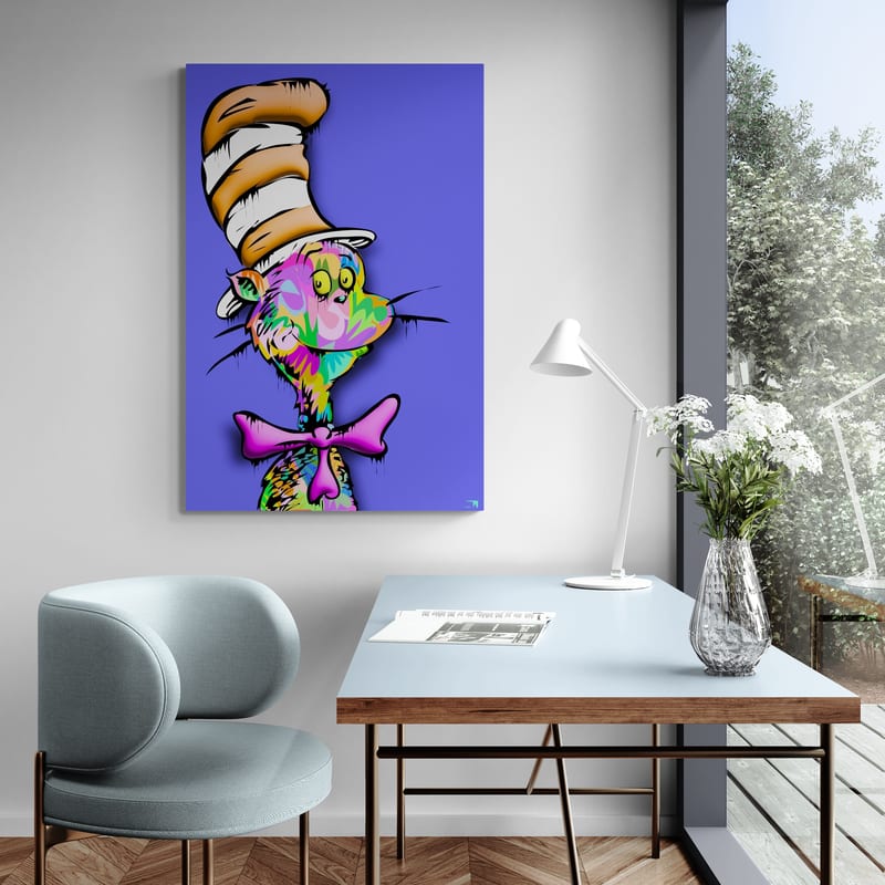 Cat In The Hat by Technodrome1 wall art from Glam Wall Art