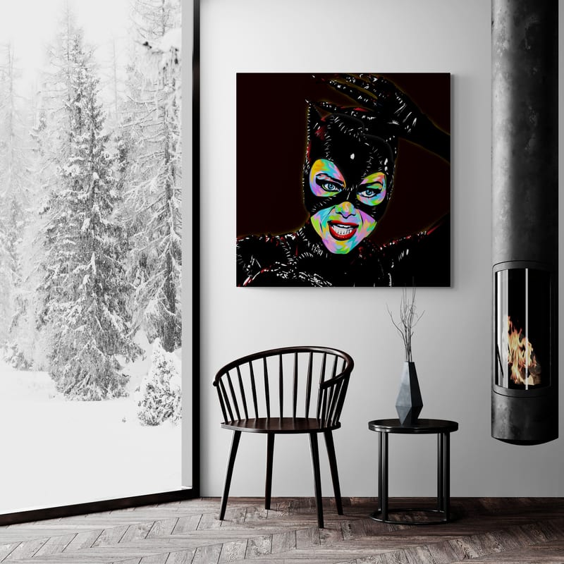 Cat Woman 2025 by Technodrome1 wall art in a living room