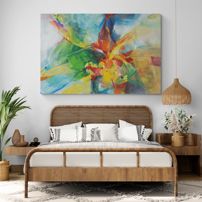 Channel Chasing by Danhui Nai wall art in a bedroom