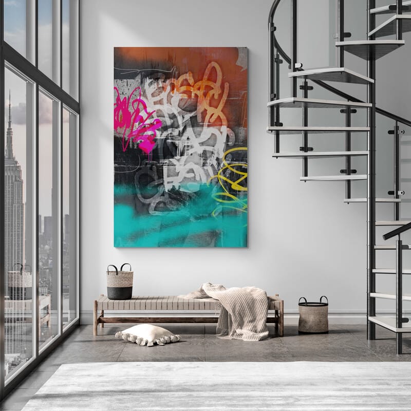 Chaos 1 by Nina Blue wall art in a living room