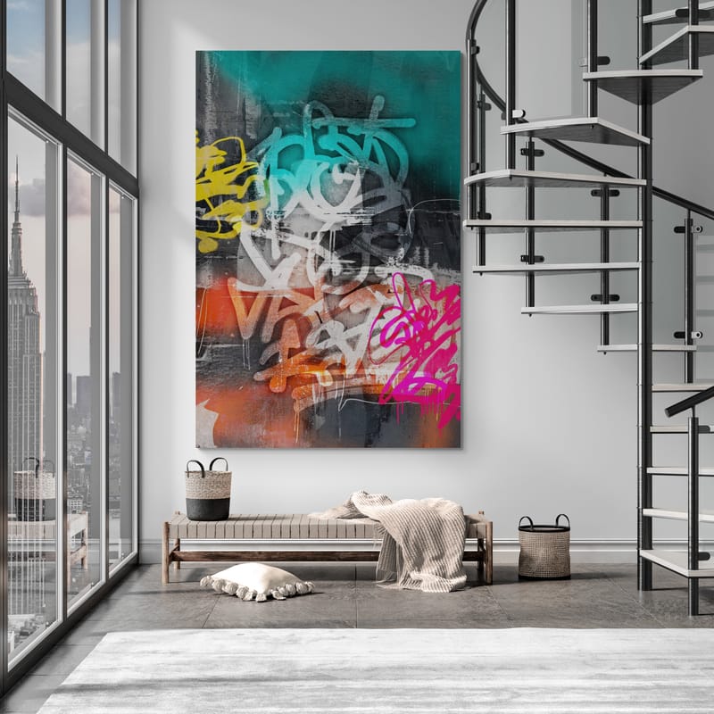 Chaos 2 by Nina Blue wall art in a living room