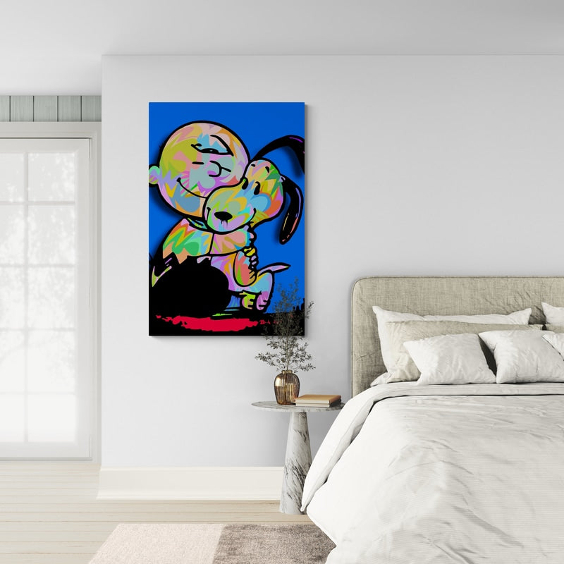 Charlie Brown and Snoopy by Technodrome1 wall art from Glam Wall Art