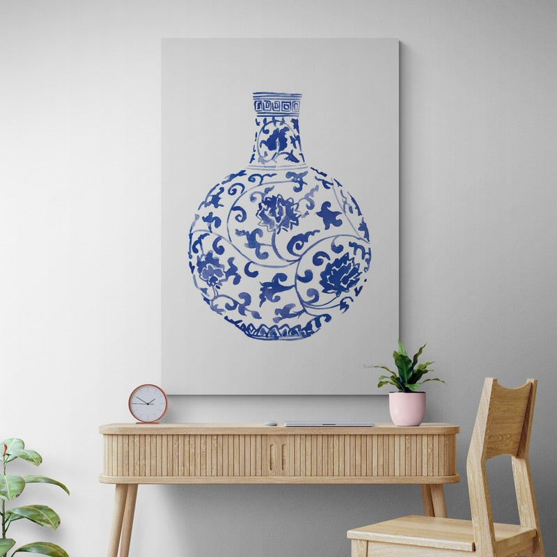 Chinoiserie Vase III by Mercedes Lopez Charro wall art from Glam Wall Art