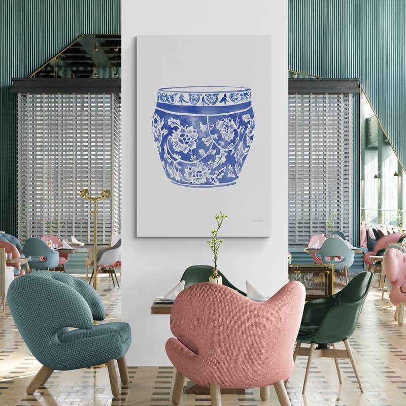 Chinoiserie Vase IV by Mercedes Lopez Charro wall art from Glam Wall Art