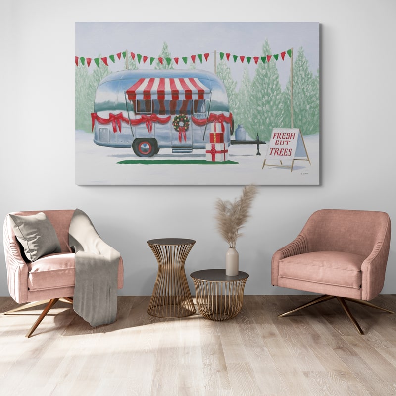 Christmas Farm IV by James Wiens wall art in a living room