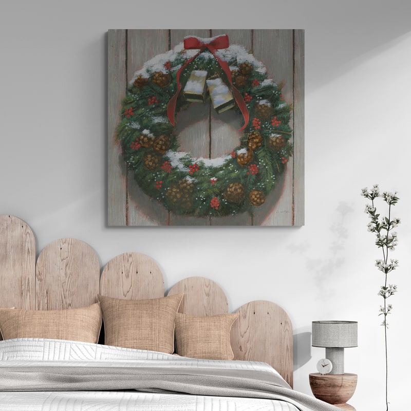 Christmas In The Heartland Wreath by James Wiens wall art from Glam Wall Art