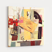Clarinet, Bottle of Bass, Newspaper, Ace of Clubs by Pablo Picasso wall art