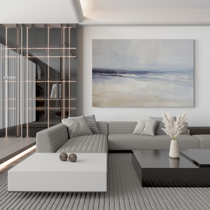 Coastal Breeze 2 by Jetty Home wall art in a living room