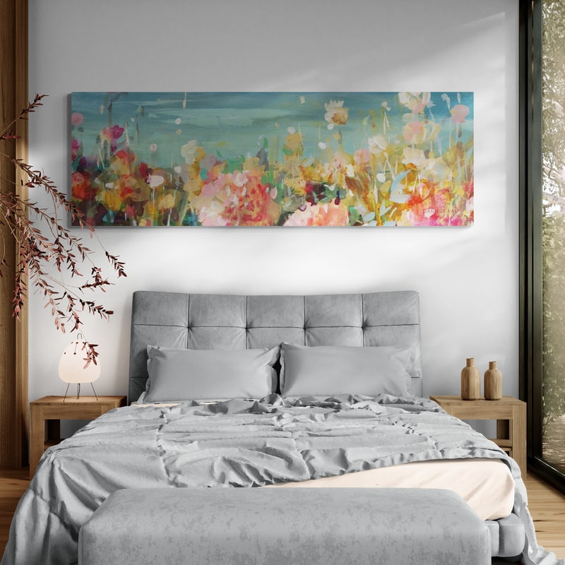 Coastal Dahlias Crop by Danhui Nai wall art from Glam Wall Art
