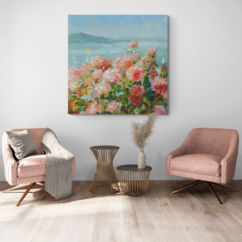 Coastal Dahlias II by Danhui Nai wall art from Glam Wall Art