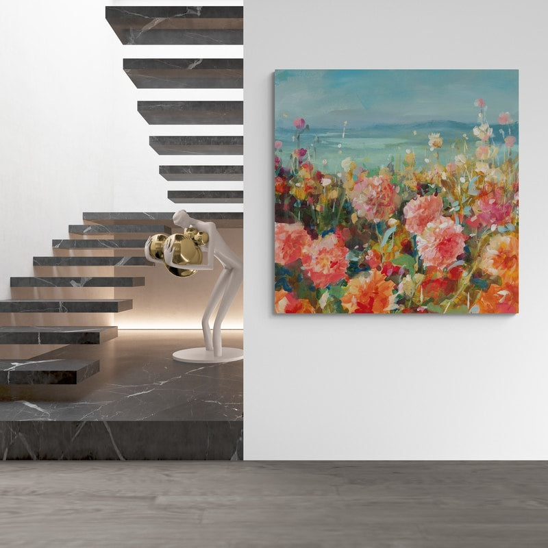 Coastal Dahlias by Danhui Nai wall art from Glam Wall Art