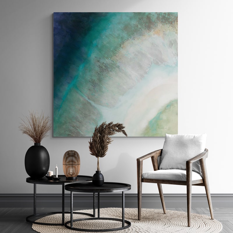 Coastal Diamond by Danhui Nai wall art in a living room
