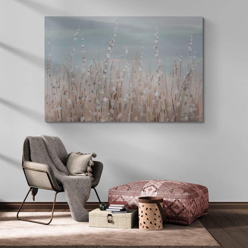 Coastal Morning Blooms by Danhui Nai wall art in a living room