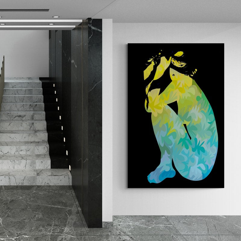 Colored Girl by Technodrome1 wall art in a hallway