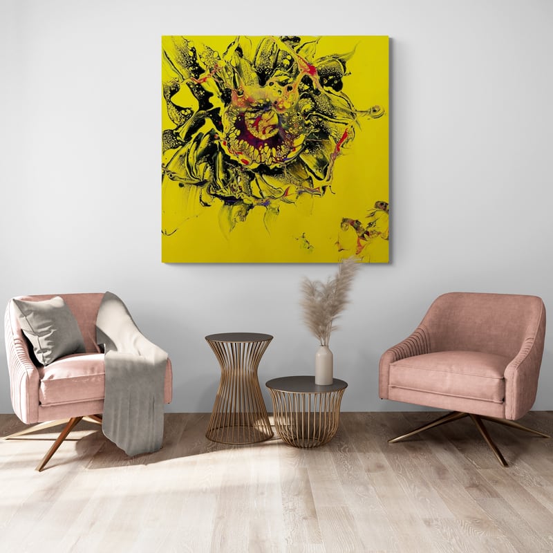 Colours of Sunset by Marina Strijakova wall art in a living room
