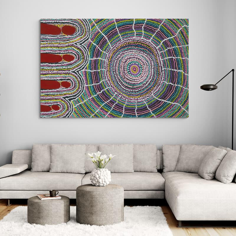 Coming Home by Julianne Wade wall art in a living room