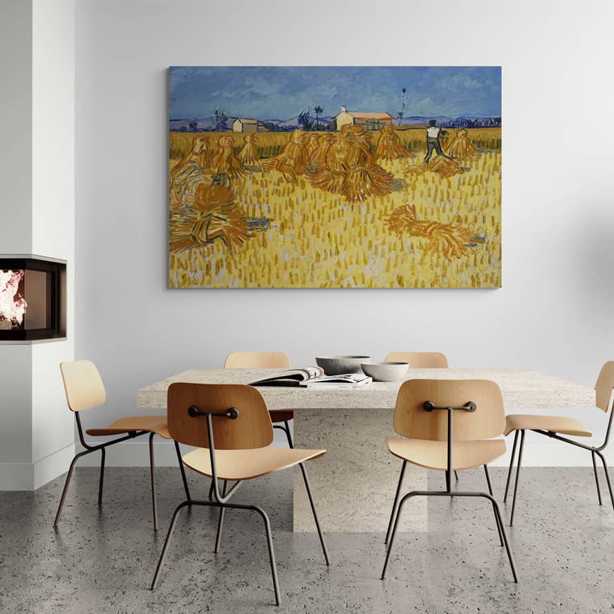 Corn Harvest in Provence 1888 by Vincent Van Gogh wall art from Glam Wall Art