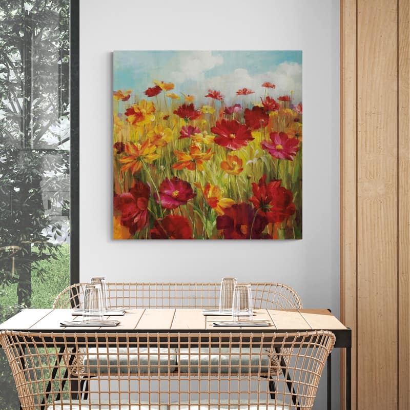 Cosmos in the Field by Danhui Nai wall art in a dining room
