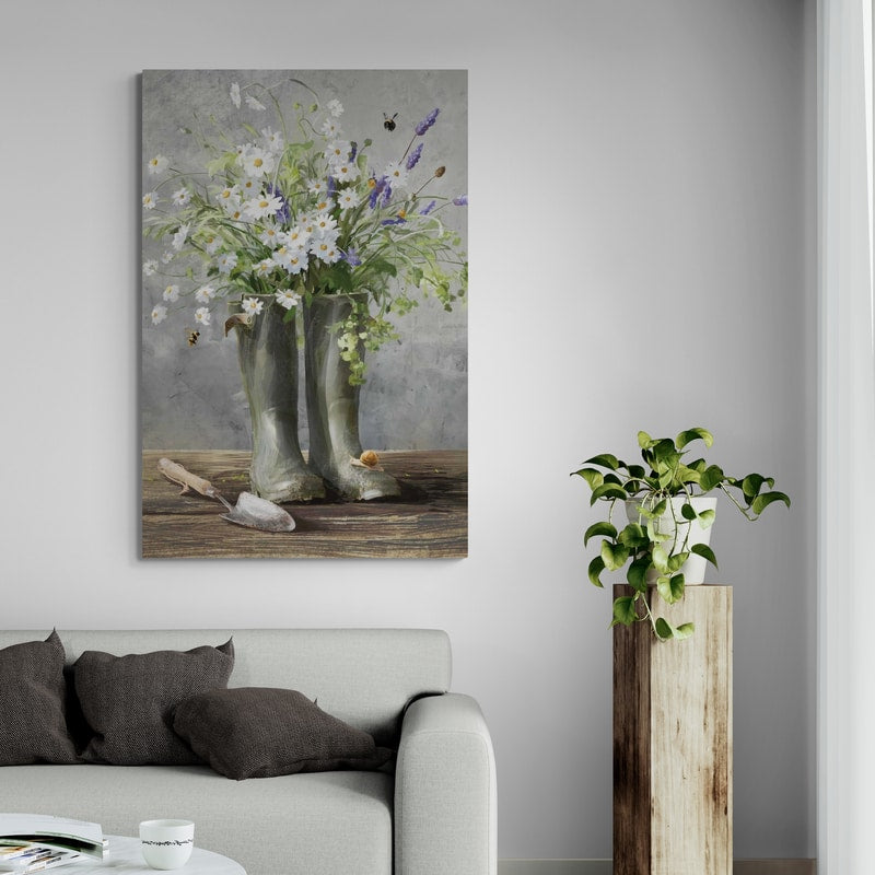 Cottage Gardening I by Danhui Nai wall art in a bedroom