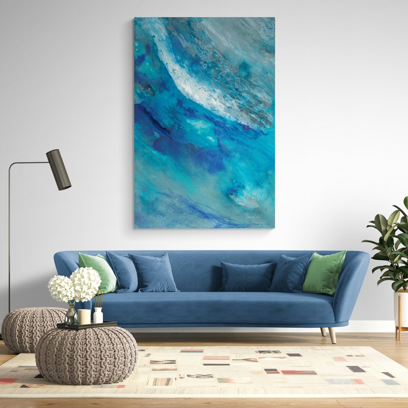 Crashing Waves by Danhui Nai wall art in a living room