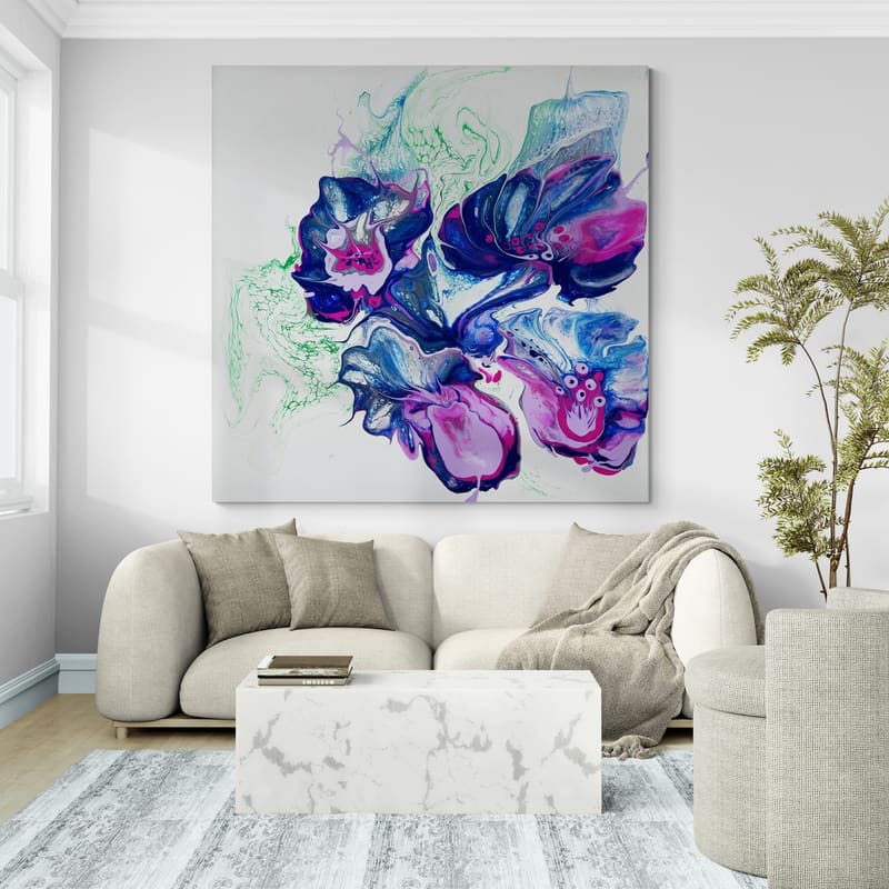 Dance of Colors by Marina Strijakova wall art in a living room