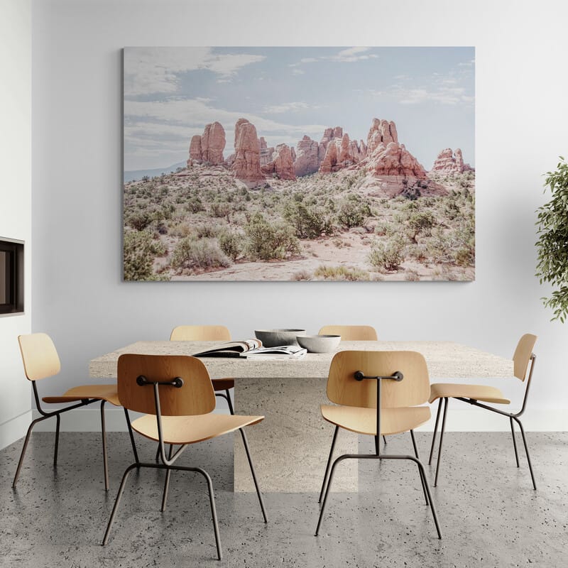 Day Hike III by Elizabeth Urquhart wall art in a dining room