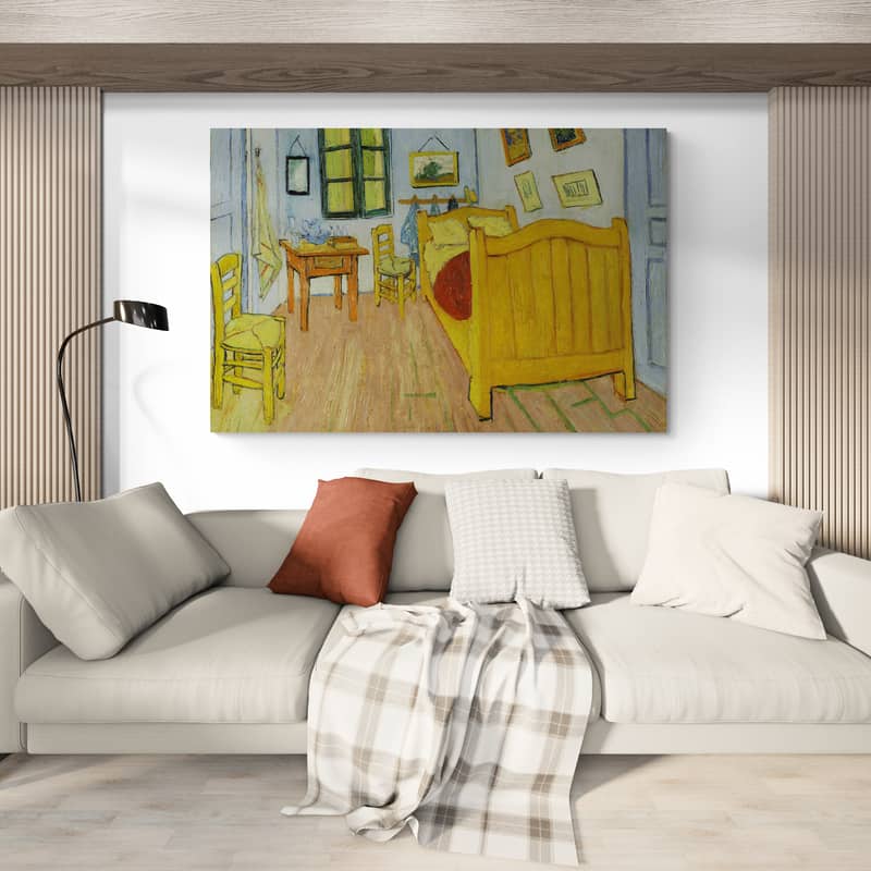 De Slaapkamer 1888 by Vincent Van Gogh wall art in a living room